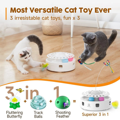 3-in-1 Automatic Interactive Cat Toy for Cats (Pack of 1)