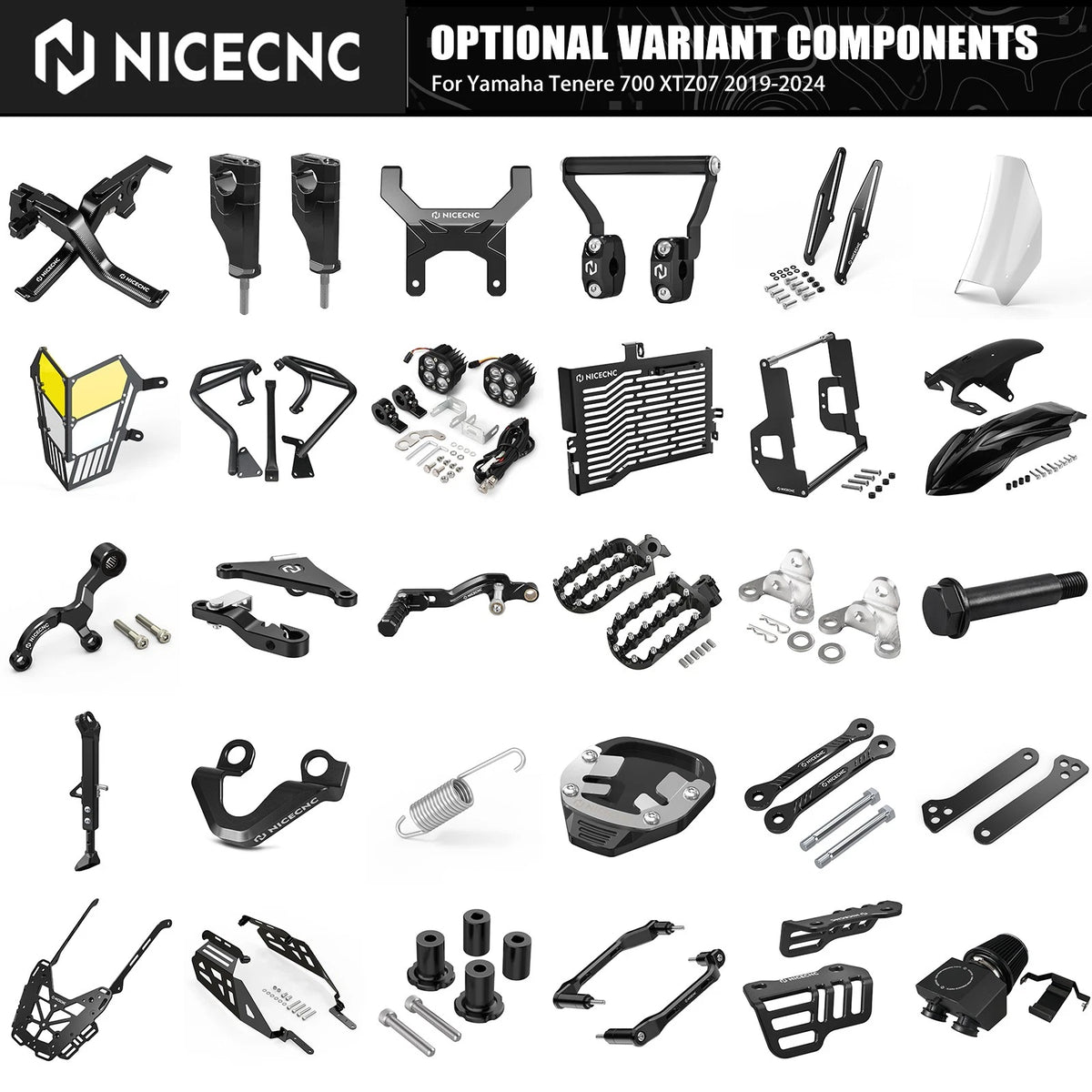 Foot Pegs for Yamaha Tenere 700 XTZ700 (2019–2024)
