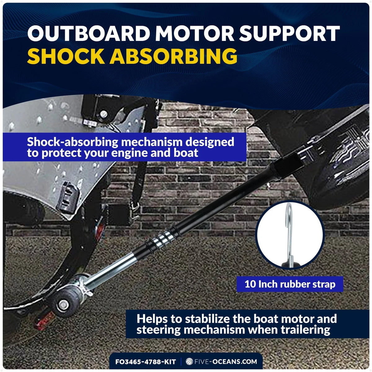 Adjustable Transom Saver for Outboard Up to 200 HP (Boat Trailer Roller)