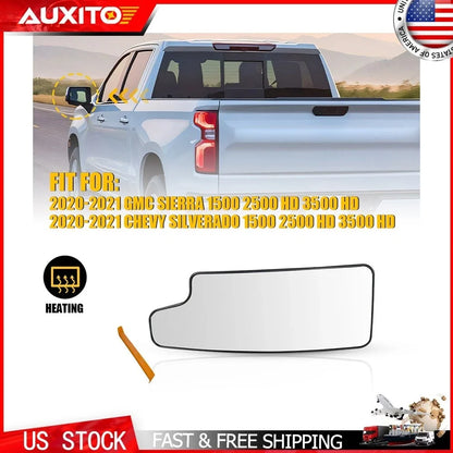 Driver Side LH Lower Heated Mirror Glass for GMC Sierra 1500 2500HD (2020–2021)