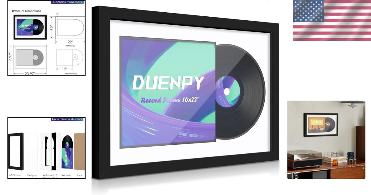 Vinyl Record Display Frame 16X22 Inches for Albums