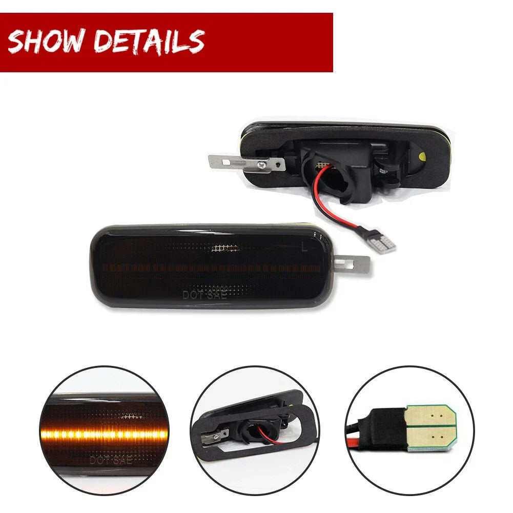 Smoked LED Front Side Marker Lights for Nissan 240SX S13 (1989–1994)