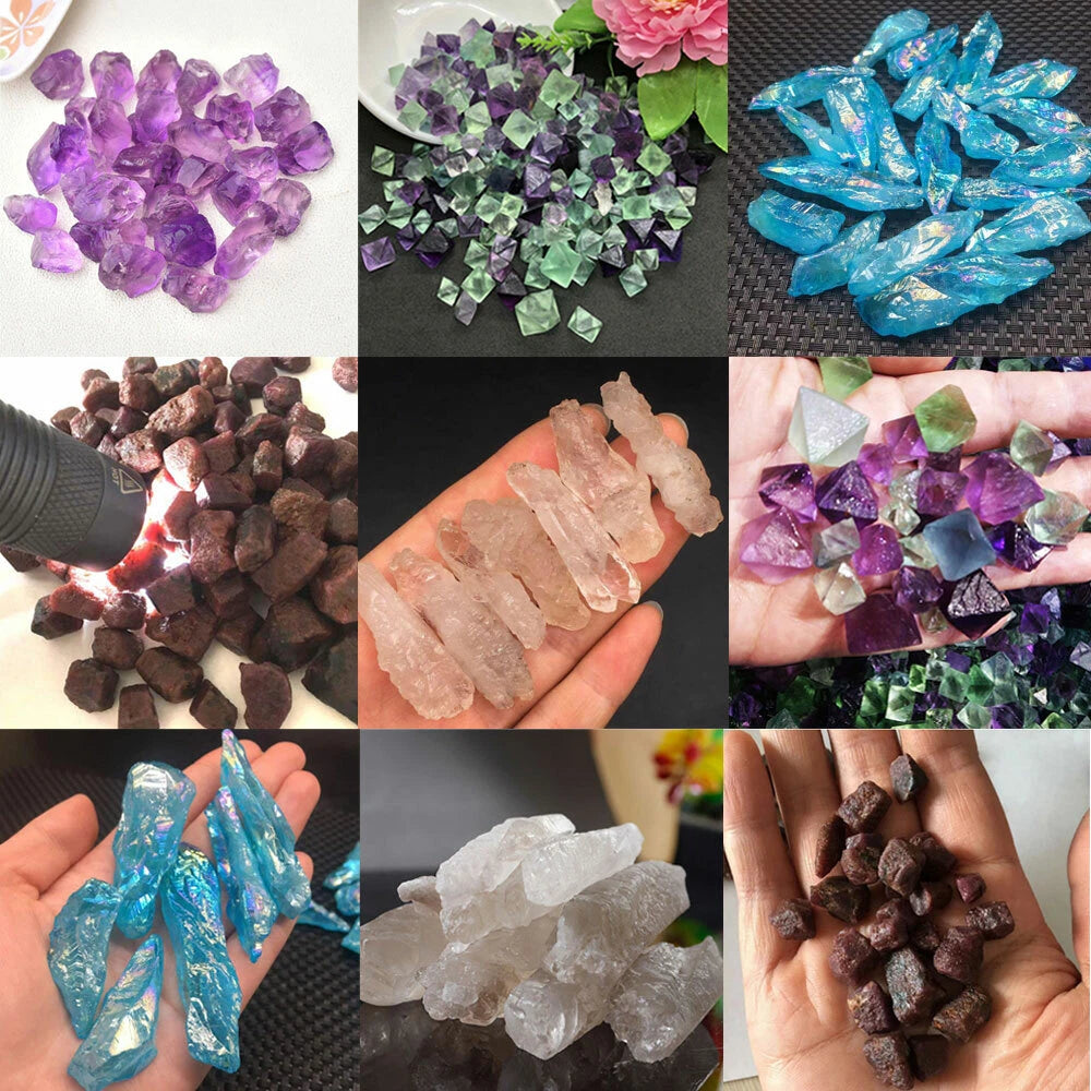 100G Lot Natural Amethyst Corundum Titanium Quartz Fluorite