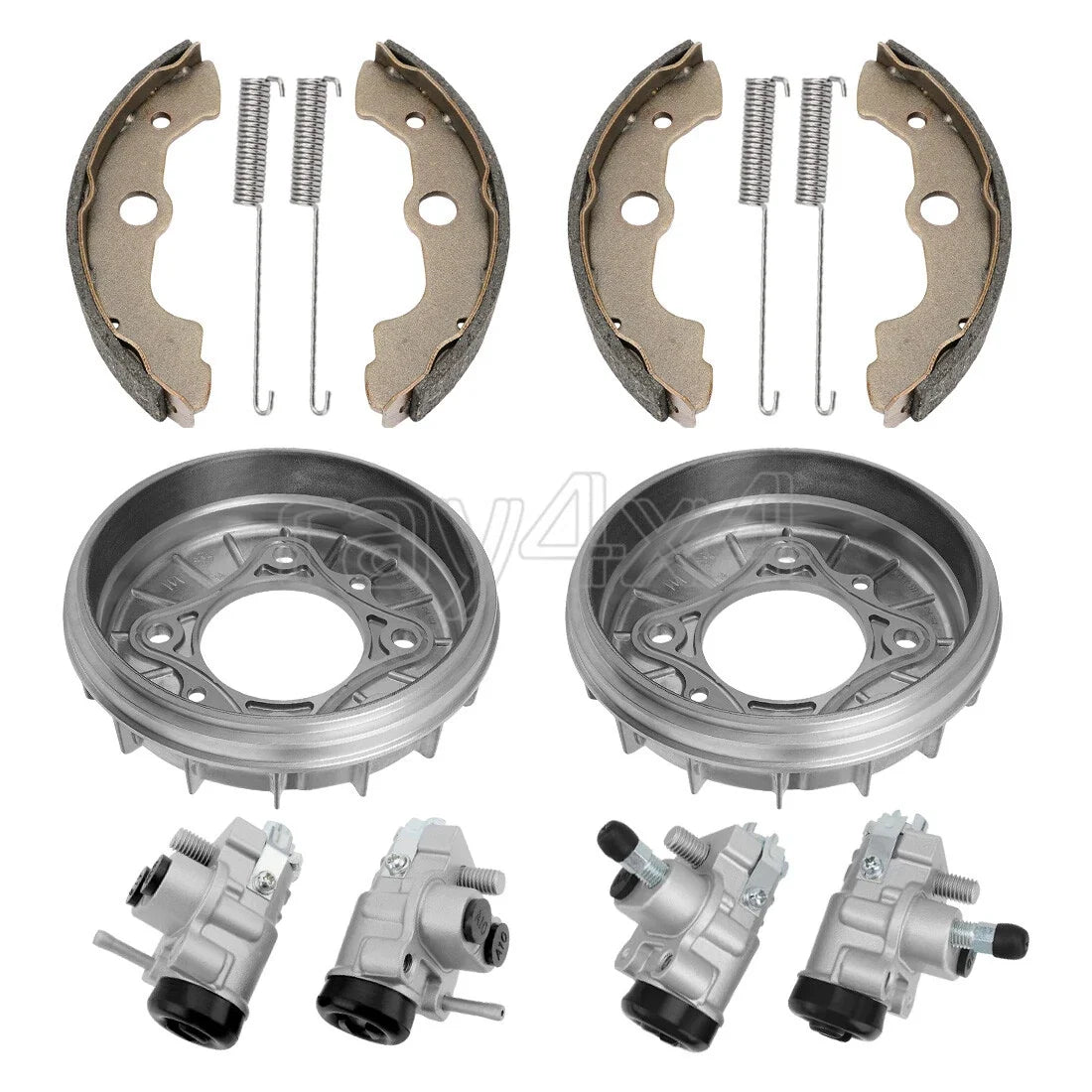 Front L/R Brake Cylinder & Drum Kit for Honda Rancher 400 TRX400 (2004–2007)