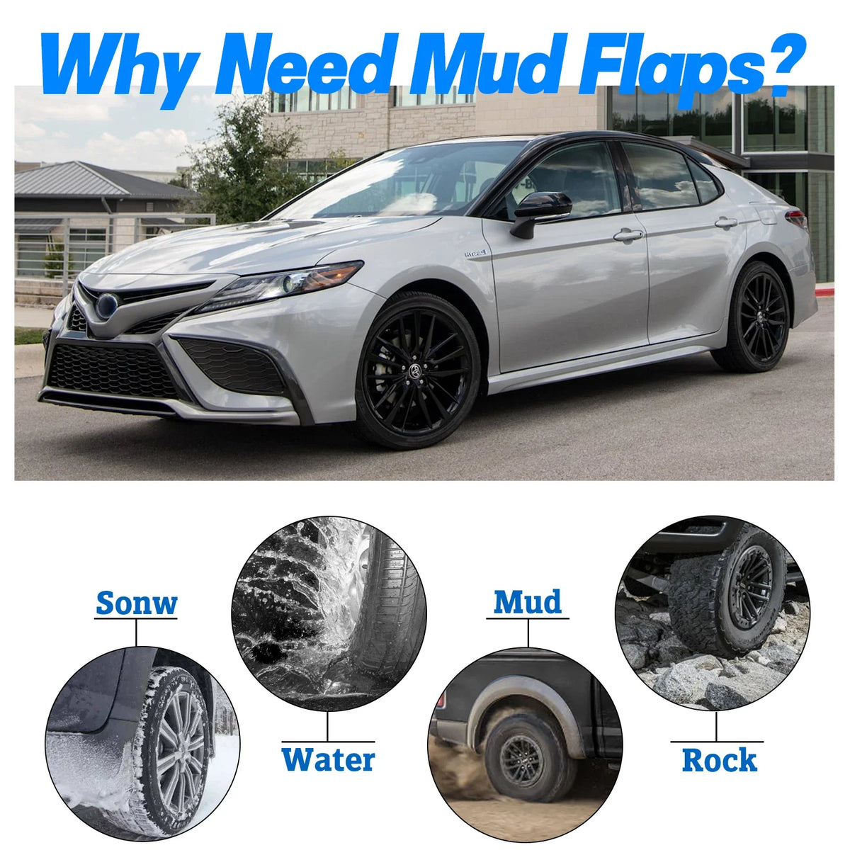 Sports Mud Flaps Splash Guards for 2012-2014 Toyota Camry (4-Piece)
