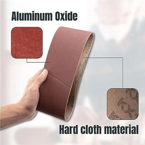 4 x 24 Inch Sanding Belts for Belt Sander (100 Grit Aluminum Oxide)