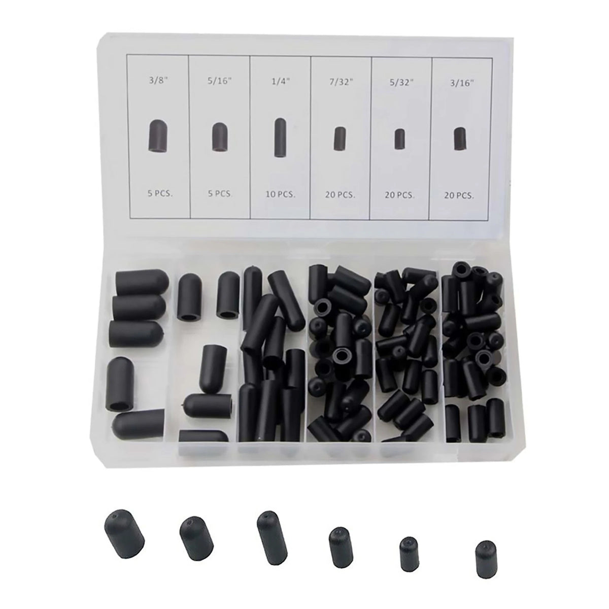 80pcs Silicone Hose Cap Assortment Kit for Manifold