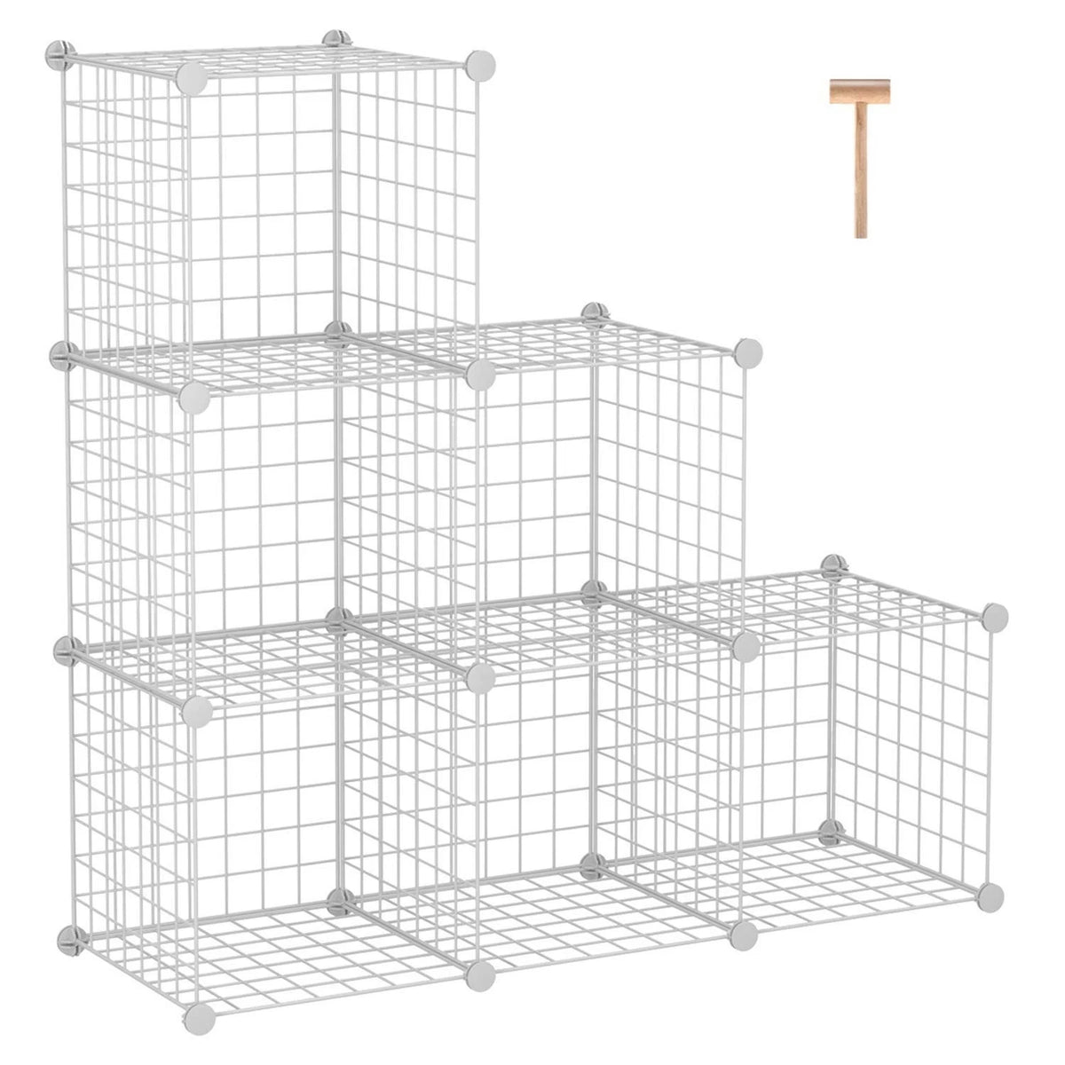 6-Cube Wire Storage Organizer for Modular Shelving Units