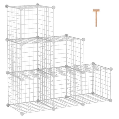 6-Cube Wire Storage Organizer for Modular Shelving Units