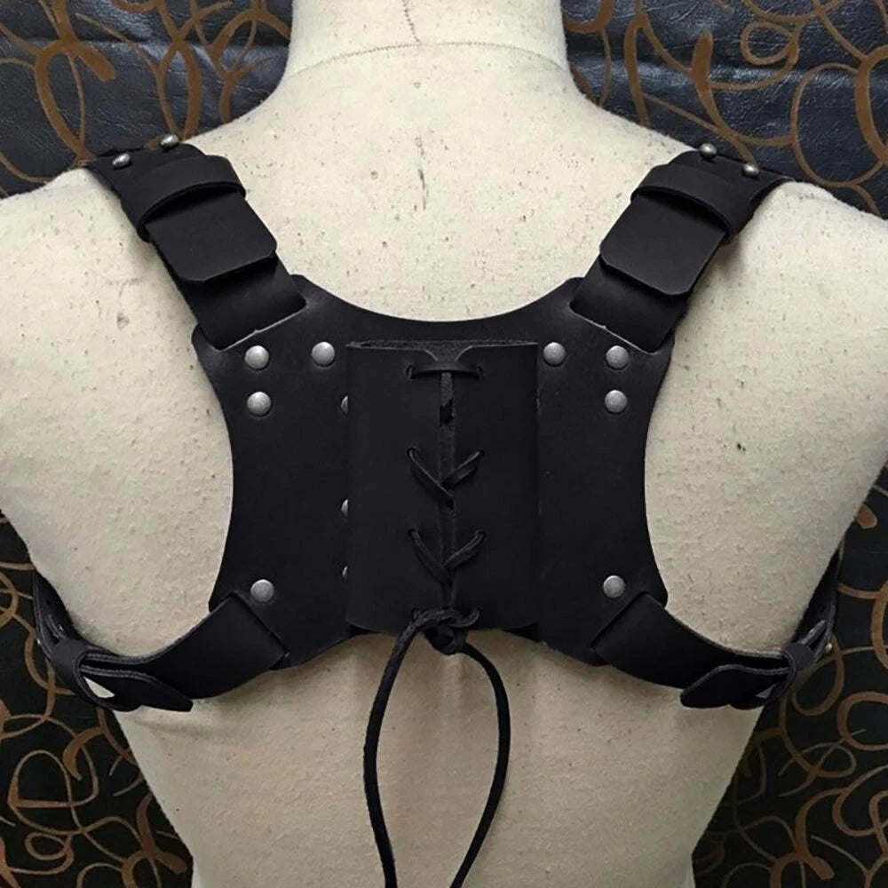 Medieval Retro PU Leather Back Sword Holder Scabbard for Cosplay