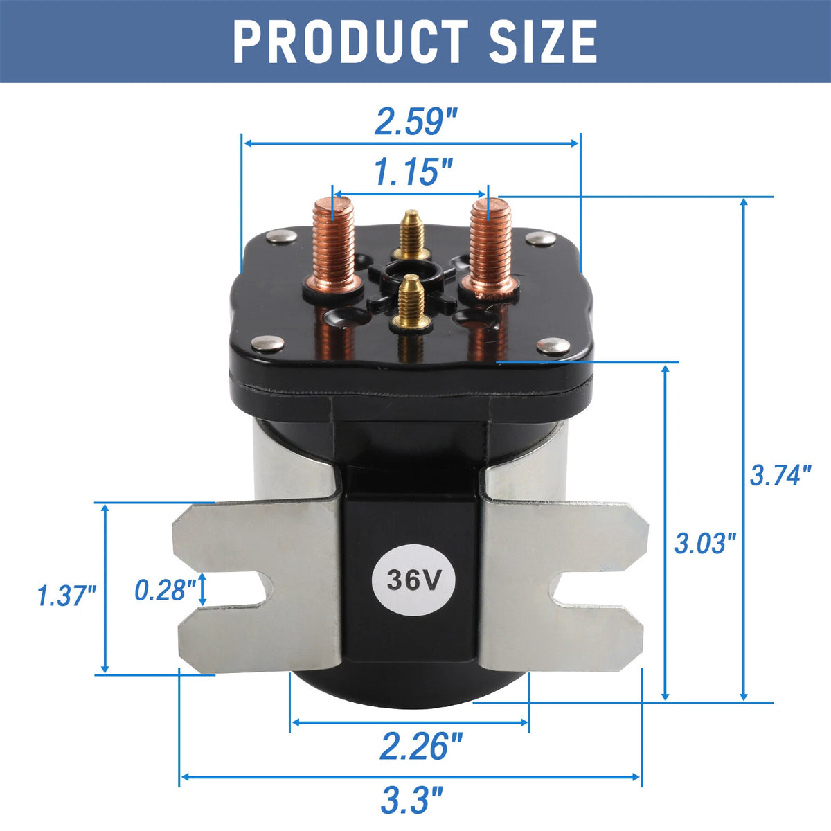 36V Heavy Duty Solenoid for E-Z-GO Electric (1989-UP) 20468-G1 586-117111