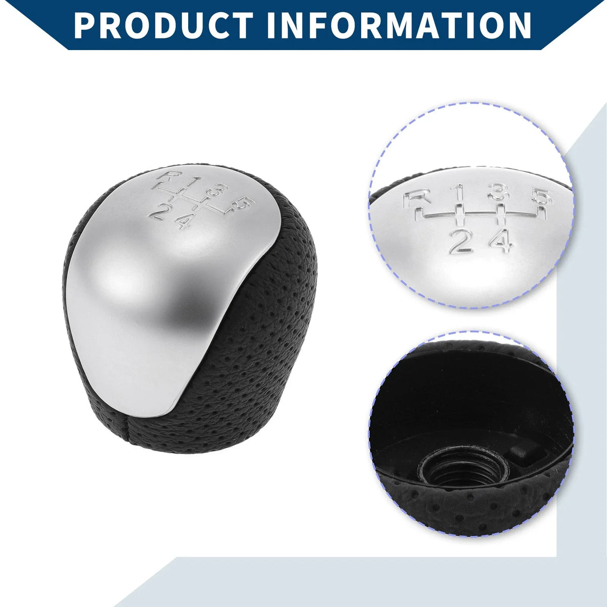 5 Speed Manual Gear Shifter Knob for Hyundai Elantra (2009–2012) Faux Leather Black