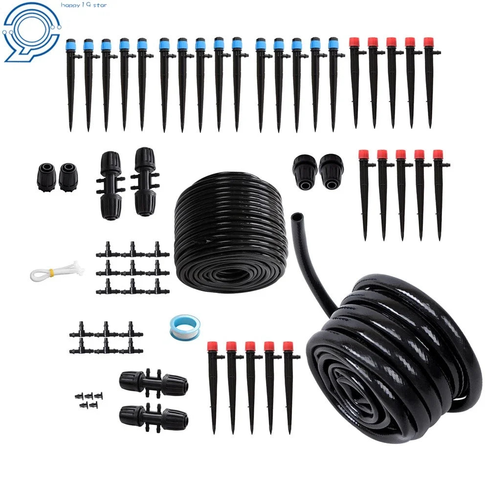 Drip Irrigation System for Garden (240FT) - Emitters & Barbed Fittings