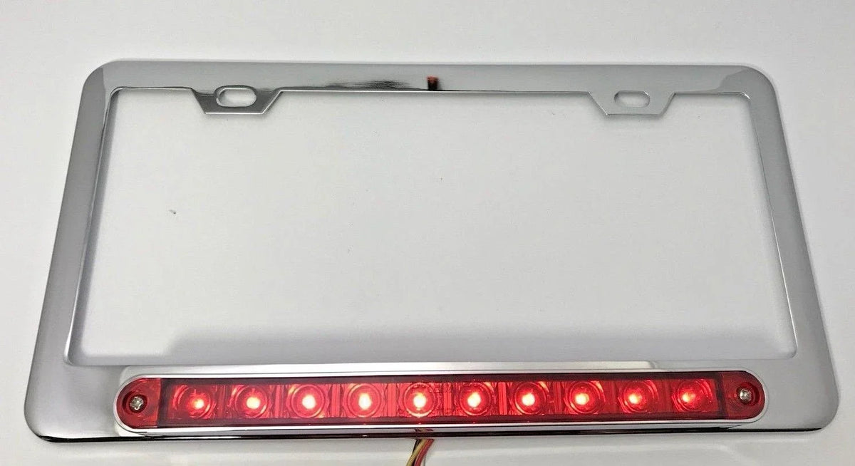 LED License Plate Frame Chrome Replacement with Turn Signal for Ford F-150 (2015–2023)