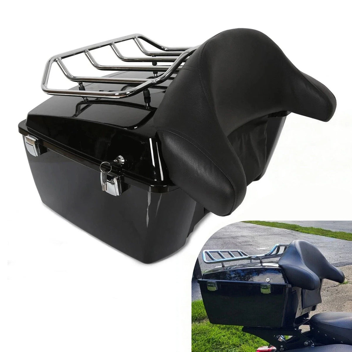 Trunk Backrest Luggage Rack for Harley Touring Street Glide (1997–2013)