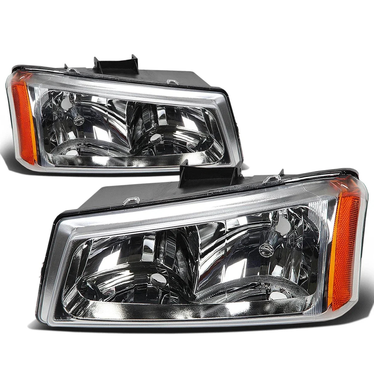 Chrome Crystal Headlight + Black Smoked 3D LED Tail Light for Silverado (2003–2007)