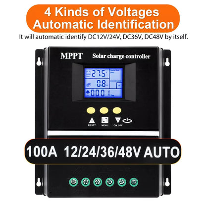 100A MPPT Solar Charge Controller for Auto PV (12V/24V/36V/48V)