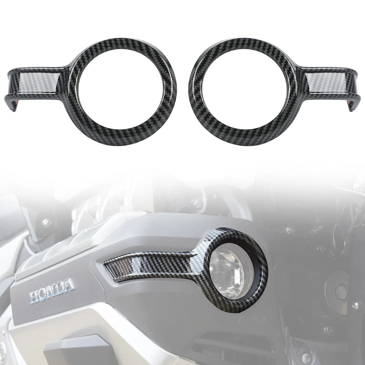 Fog Lamp Trim Rings for Goldwing GL1800 (2001–2010) - Carbon Fiber