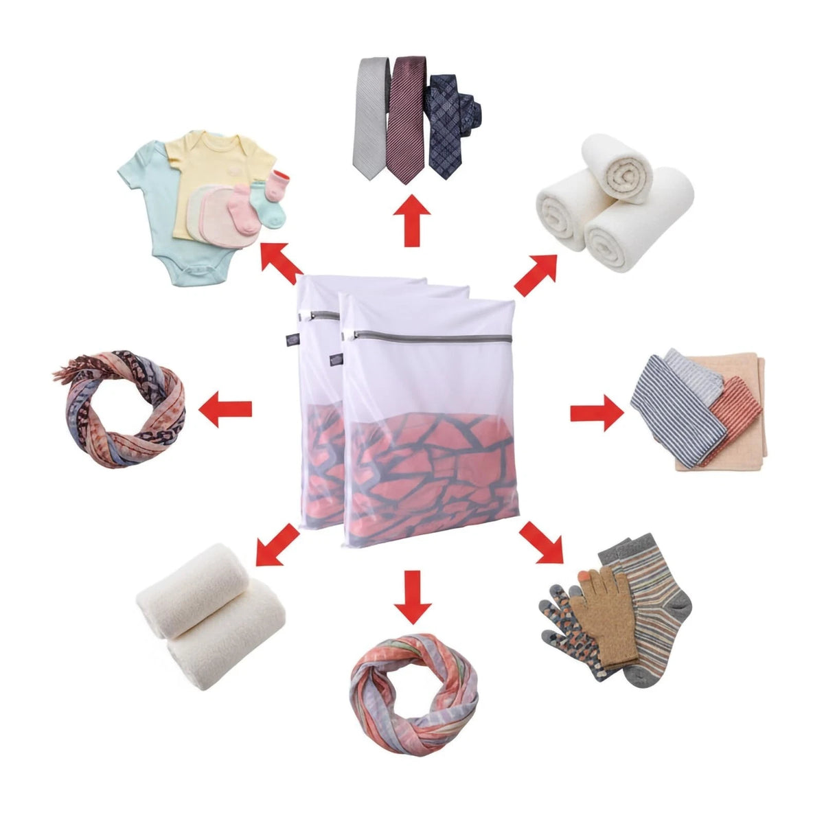 Mesh Laundry Bag for Delicates - Gentle Protection Clothes Wash (3S)