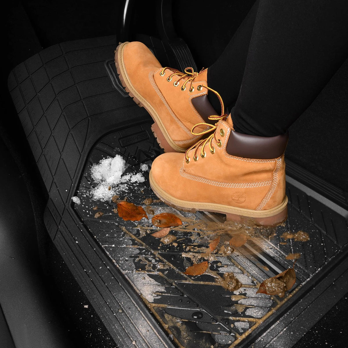 Set of 4 Heavy Duty Rubber Floor Mats for Automotive (TrimtoFit)