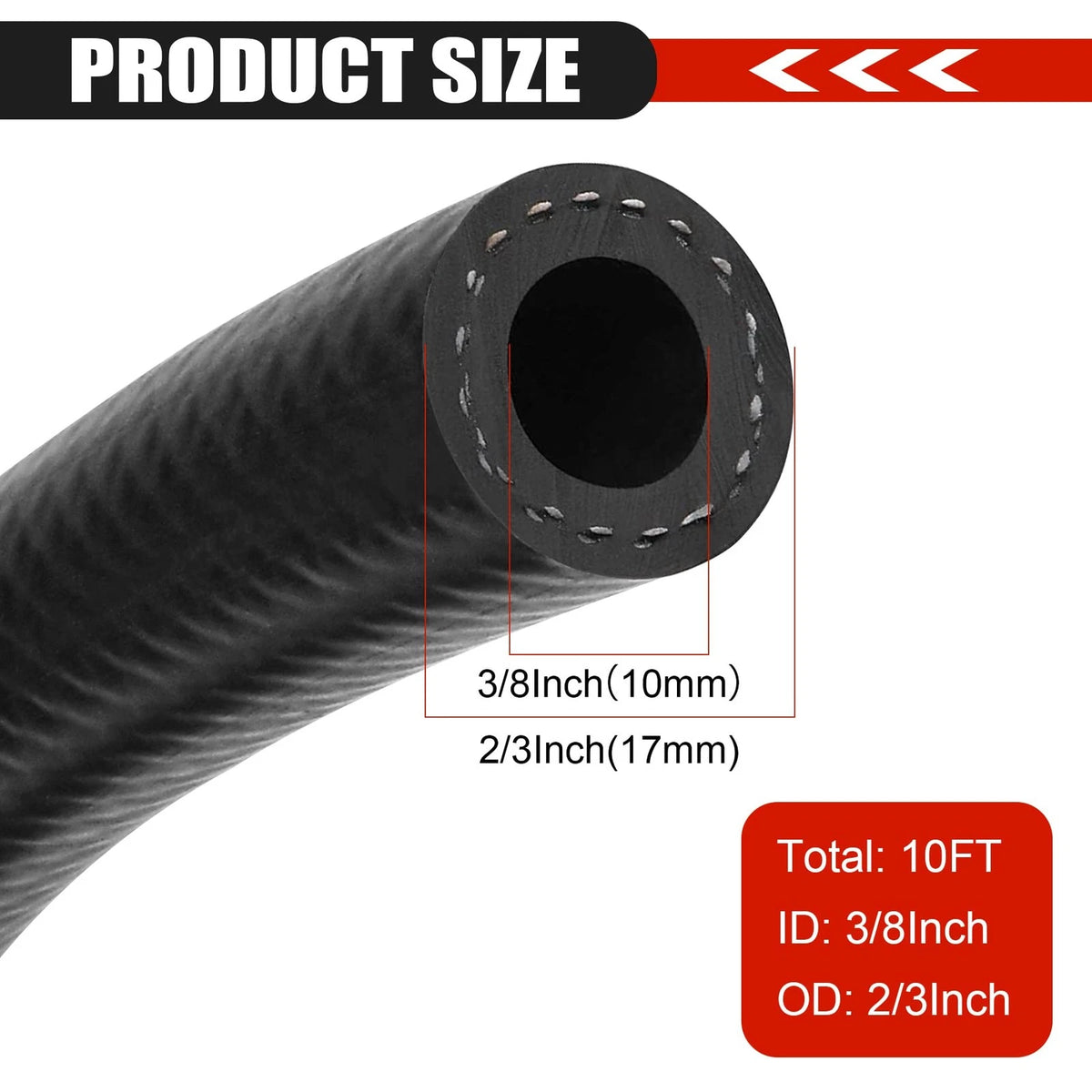 3/8 Inch Fuel Line Hose for - 10FT NBR Rubber