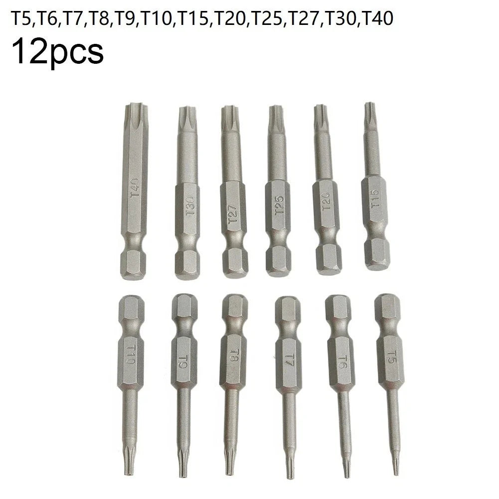 Set of 10 Alloy Steel Screw Driver Bits with Magnetic Holder