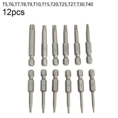 Set of 10 Alloy Steel Screw Driver Bits with Magnetic Holder