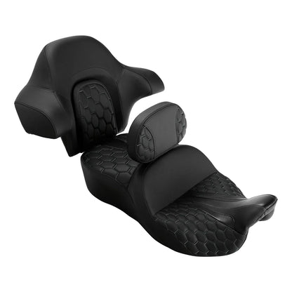 Driver Passenger Gel Seat Backrest for Harley Road Tri Street Glide (2014-2023)