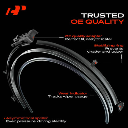 2X Front 22" & 20" Windshield Wiper Blade for Ford Mustang Lincoln MKZ