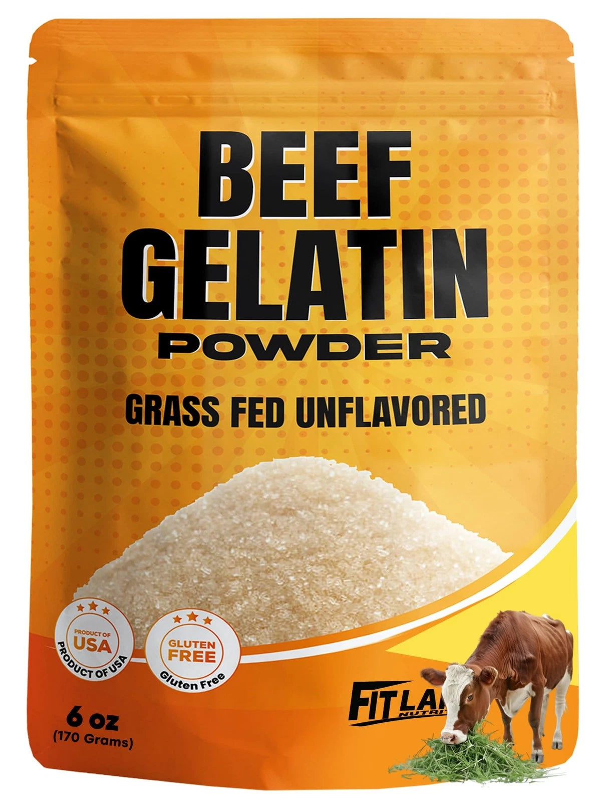 Beef Gelatin Powder for Unflavored Grass-Fed (Pack of 1) 6 oz
