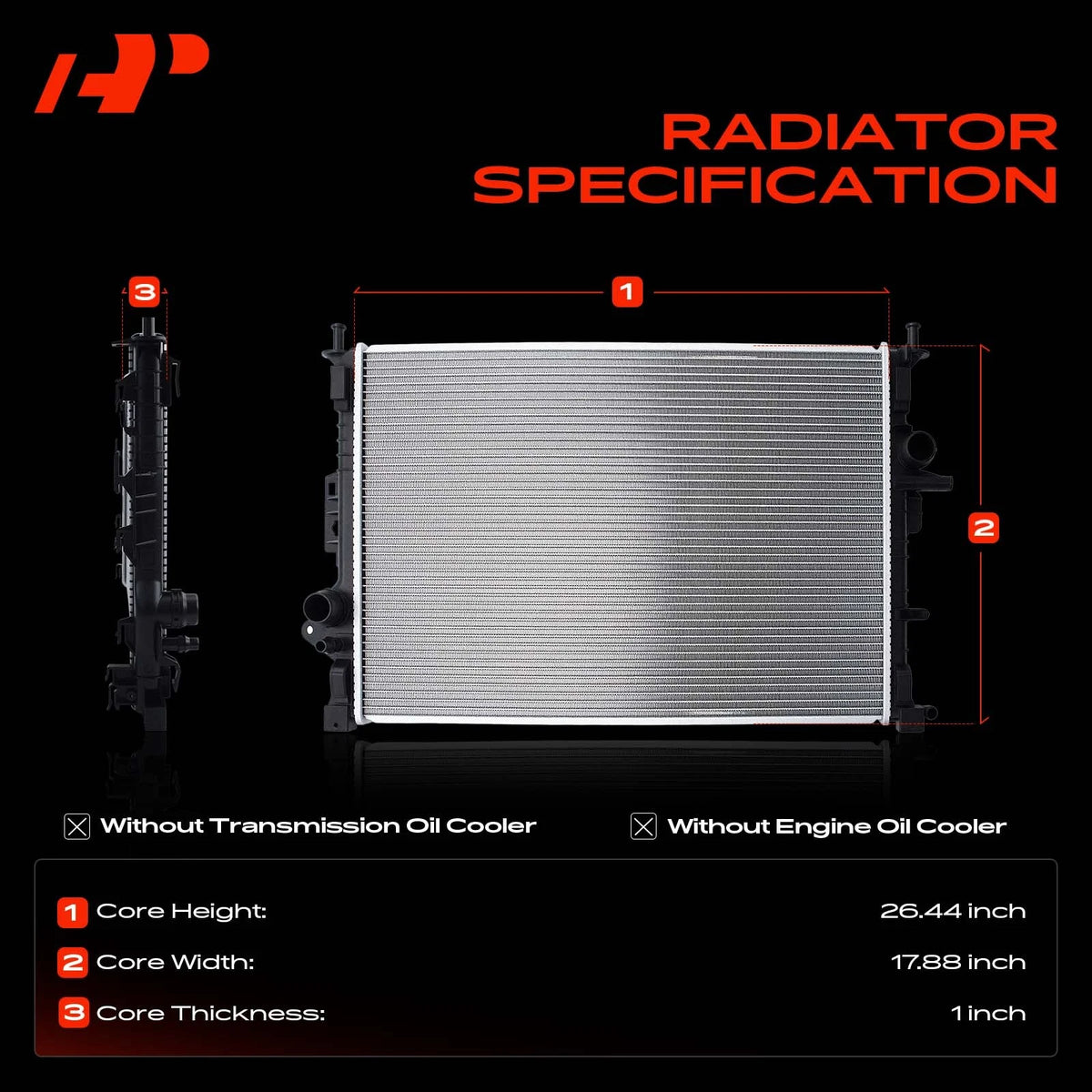 Radiator for Ford Escape, Transit Connect (2013–2018) FO3010307, CV6Z8005B