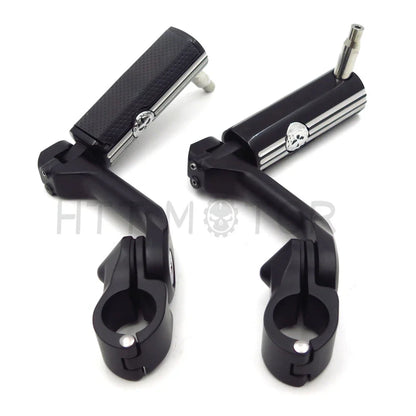 1.25" Adjustable Highway Long Mount Skull Footpeg for Harley Touring (2014–2023)