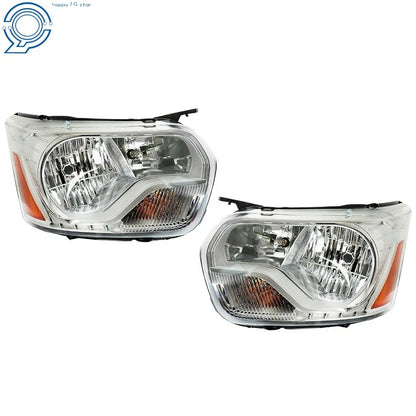 Set of 2 Halogen Headlights for Ford Transit (2015–2021) Chrome Clear Lens