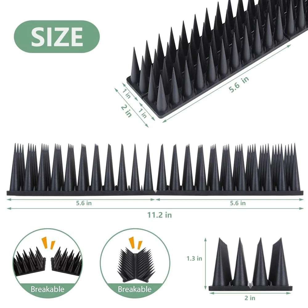 9 Pack Bird Spikes for Squirrel Guard - 8.4 Feet, Black