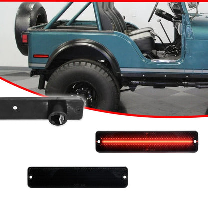 Smoked LED Rear Side Marker Lights for Jeep CJ5 CJ6 CJ7 CJ8 SJ Wagoneer (1970–1986)