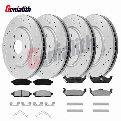 Front & Rear Brake Rotors and Pads for Ford F-150 (2009) - 4.6L, 5.4L
