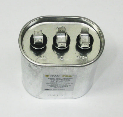Dual Capacitor for HVAC Oval Motor Run (25/5 MFD, 440/370 Volts)