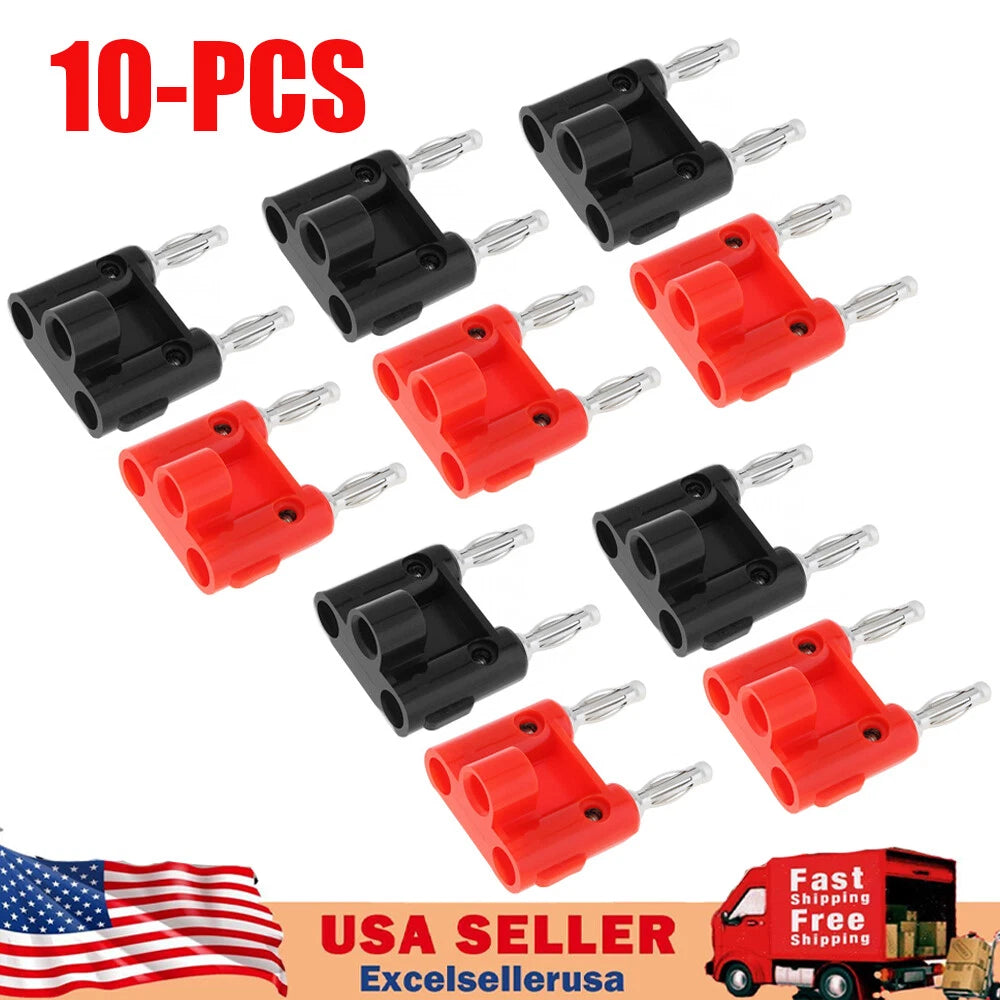 10X Dual Banana Plug Speaker Cable Connectors for Speaker Wires