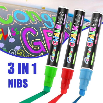 Window Chalk Markers for Cars - 16 Colors Jumbo Liquid Chalk