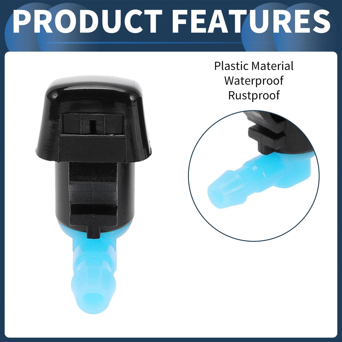 Set of 2 Front Windshield Washer Nozzles for Ford Focus (2012–2018)