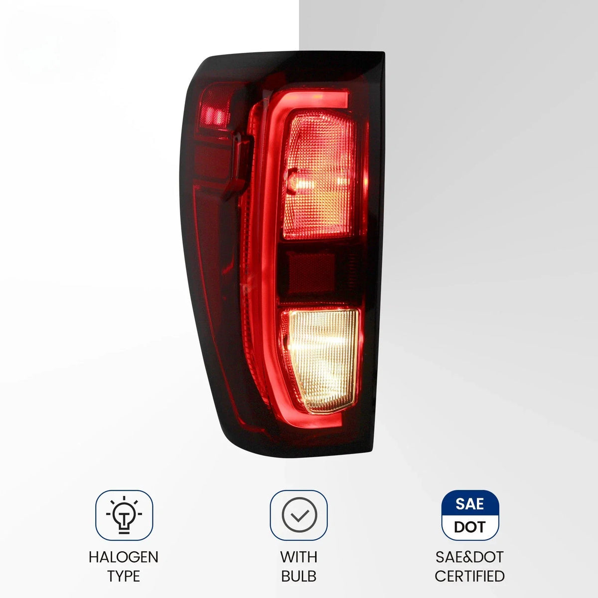 Halogen Tail Light Left Driver for GMC Sierra 1500 2500 HD 3500 HD (2019–2026)