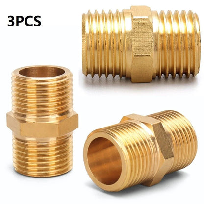 Brass Pipe Adapter for Air Line Air Tool Connector Fittings (1/4 inch)