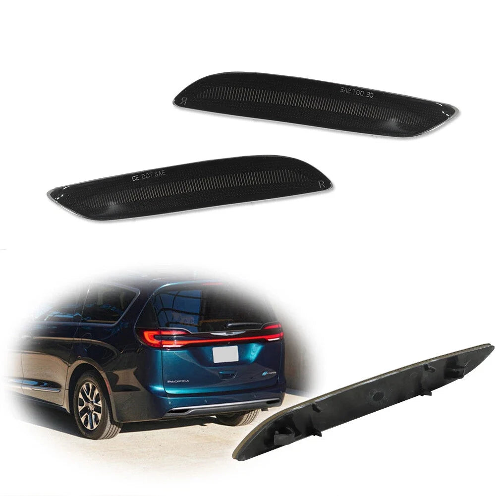 Set of 2 Smoke Rear Bumper Reflectors for Chrysler Pacifica & Voyager