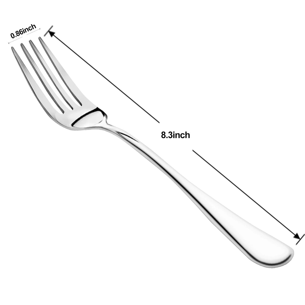 16-Piece Dinner Forks Set, 8" Food Grade Silver