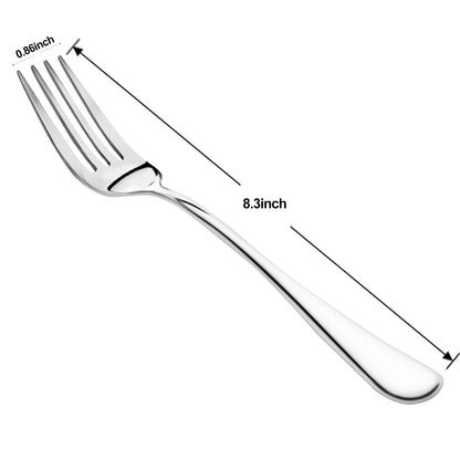 16-Piece Dinner Forks Set, 8" Food Grade Silver