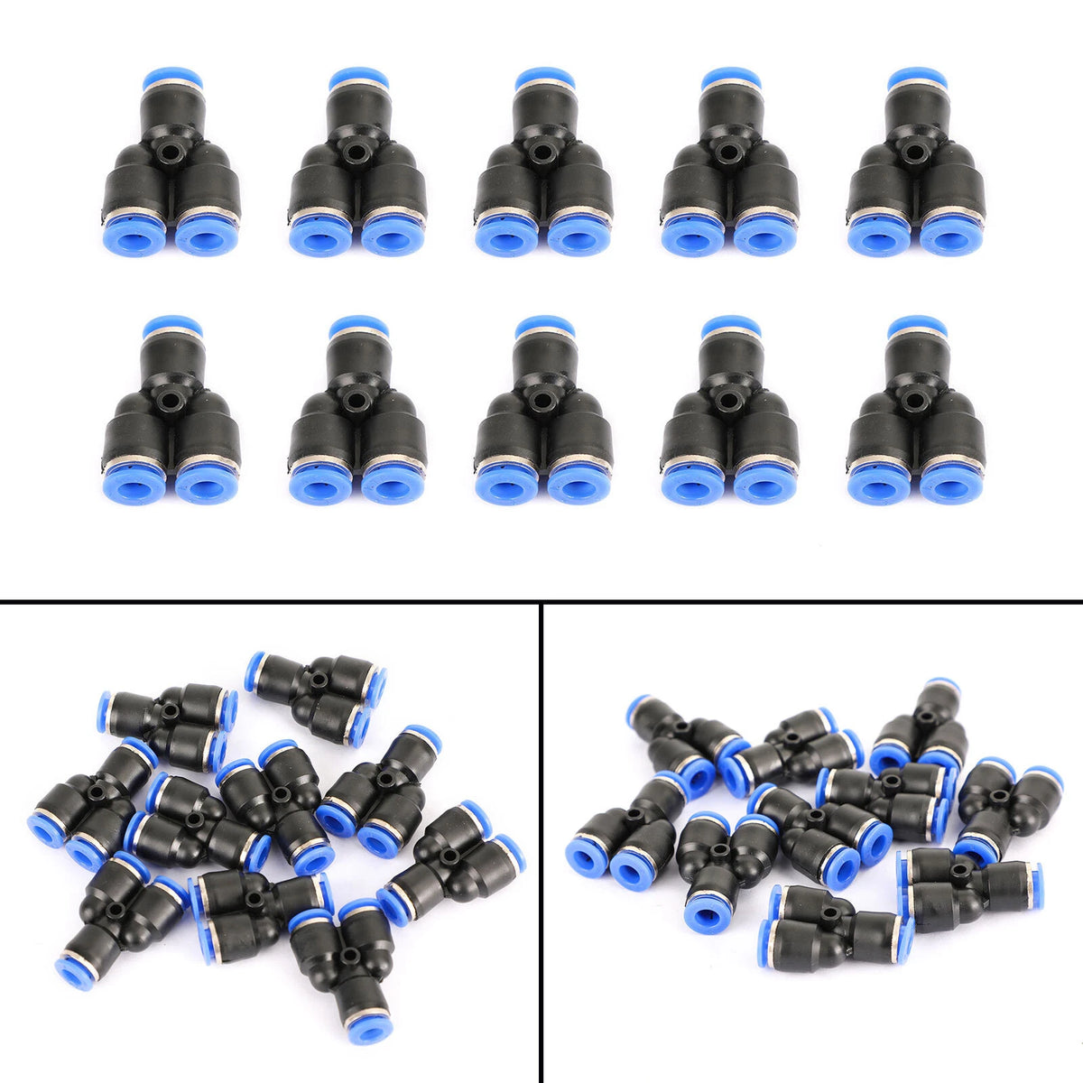 10PCS Pneumatic Air Quick Connect Fitting "Y" Split Tube for UE (I020-A015)