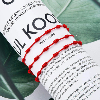 6PCS Lucky Red String Bracelet Kabbalah Amulet Protection Rope