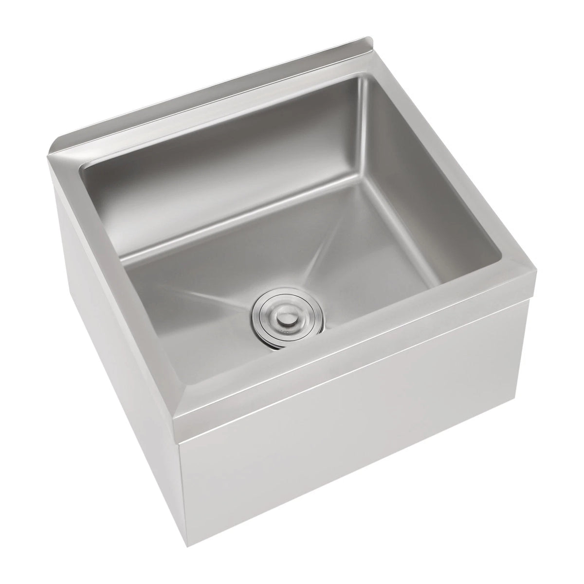 Stainless Steel Mop Sink 24x24x13in with Drain Hose for Commercial Use
