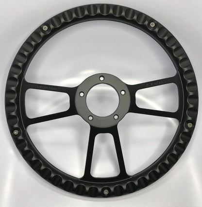 14 Inch Steering Wheel Cover Gloss Carbon Fiber for Universal Fit Vehicles (—)