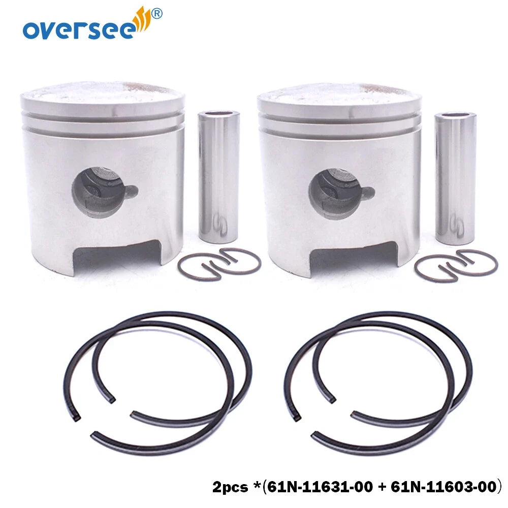 2pcs STD Piston Set for Yamaha Parsun 25 30HP Outboard (61N-11631-00-95)